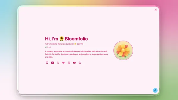 Bloomfolio - Astro Portfolio Template preview 2
