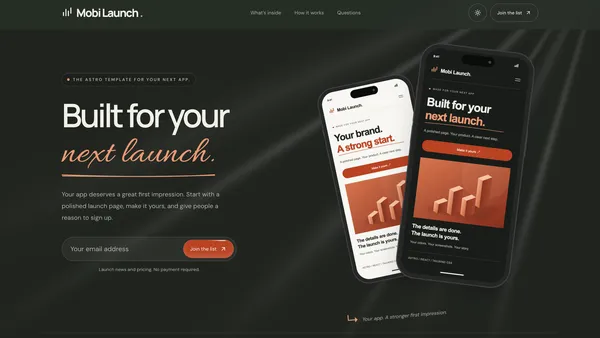 Mobi Launch - Premium Astro App Launch Template preview 2