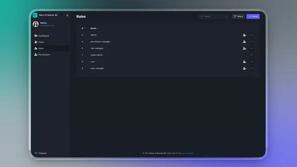 Mary UI Laravel Starter Kit preview 4